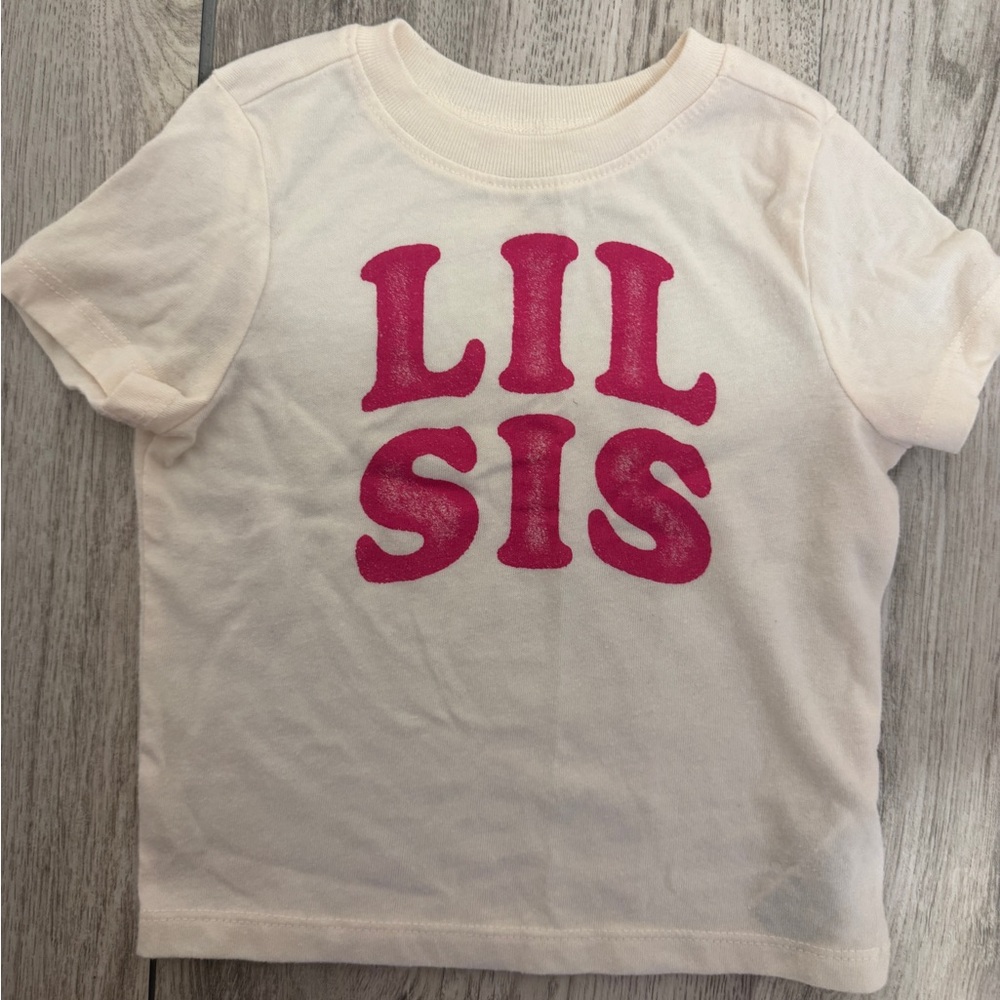 Lil Sis Kids T-Shirt - Cream and Pink - Picture 2 of 5